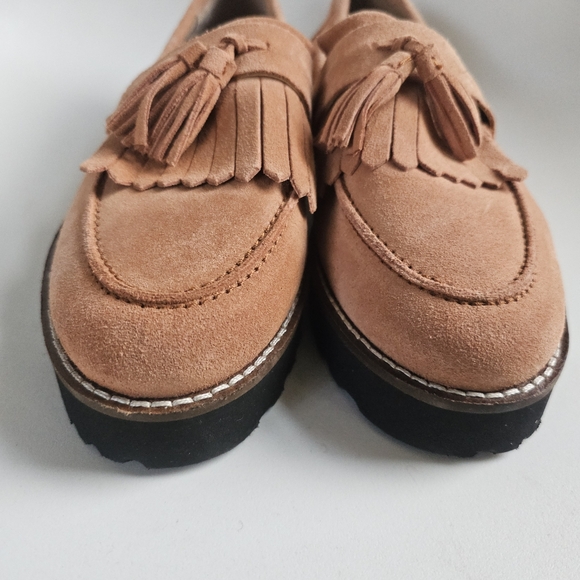 ASOS Terracotta Pink Suede Kiltie Tassel Loafers, 7 - Picture 4 of 11